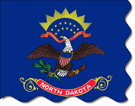 North Dakota state flag, medical clinics