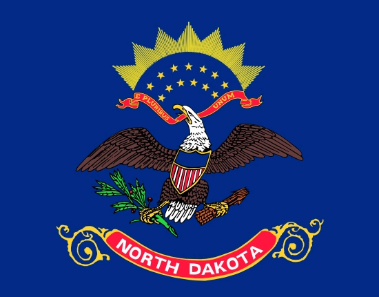 North Dakota state flag, medical clinics