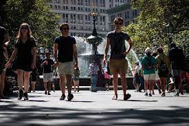 people walking in the city