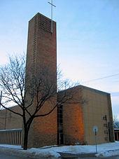 Christ Church with its tower and cross