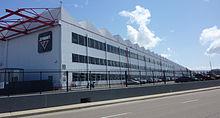 Long low building, very very long, with sign that reads 