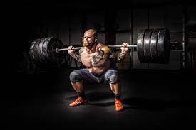Heavy barbell squats