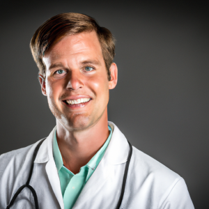a professional and visually appealing image of a young happy smiling caucasian doctor with white teeth 428 300x300