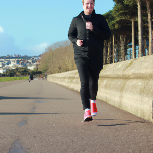 a professional appealing image of a caucasian man or woman jogging on a sunny day 671 300x300