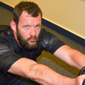a professional appealing image of a caucasian man or woman exercising in a gym 383 300x300