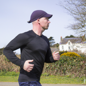 a professional appealing image of a caucasian man or woman jogging on a sunny day 318 300x300
